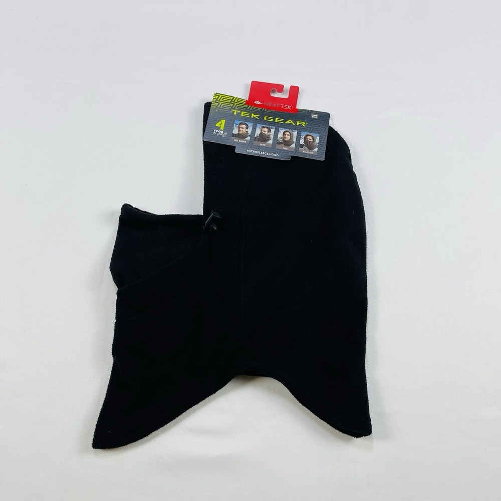 Tek Gear Microfleece Hood Neck Warmer One Size Black  Gaiter Balaclava New